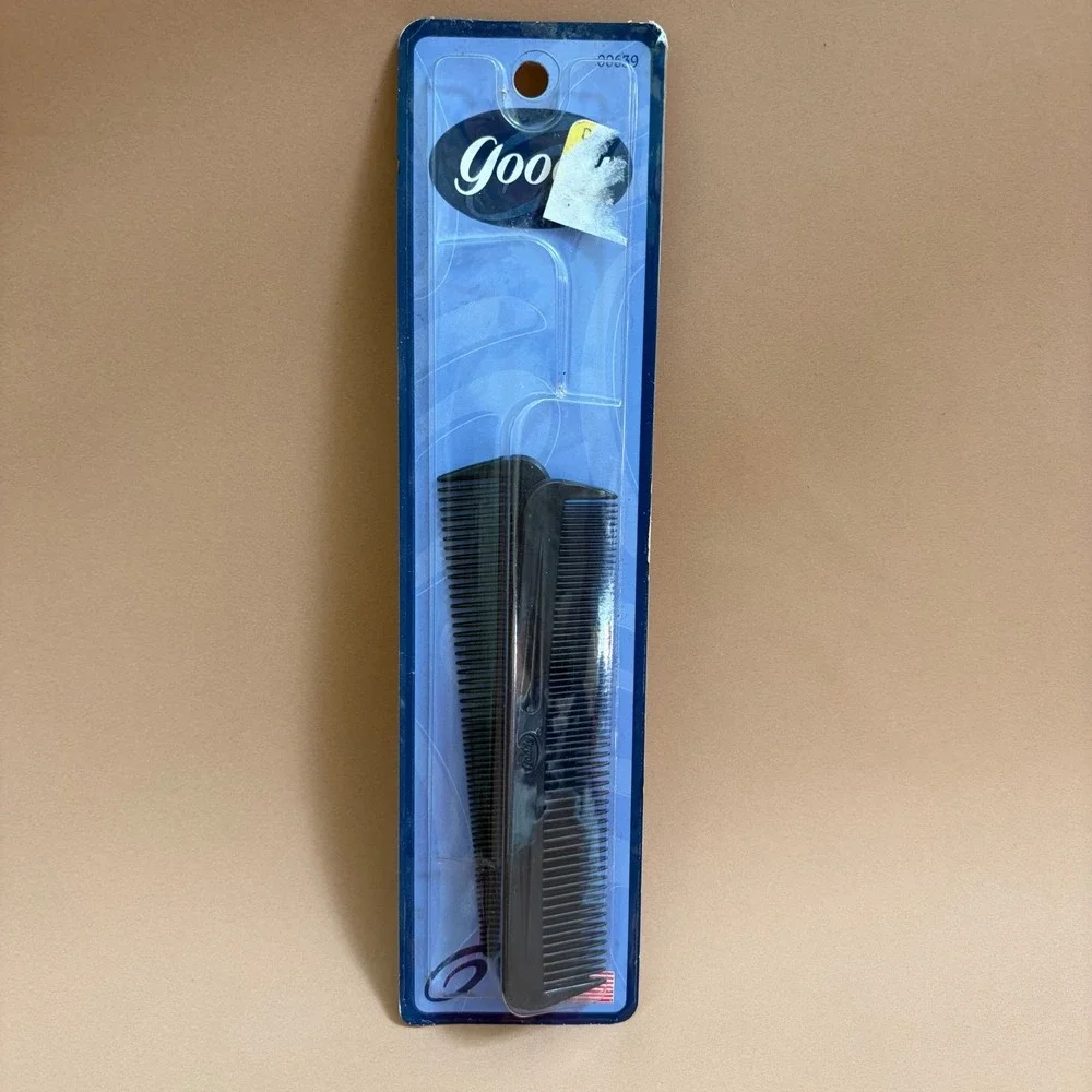 Vintage 1999 Goody Unbreakable Pocket Combs 2 Pack Black Made in USA New 00639